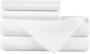 Peacock Alley Emily Sheet Sets - 100% Egyptian Cotton, 500 Thread Count Sateen Sheets for All Seasons - Dream at Home Collection - King, White