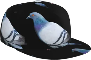 Pigeon Fashion Flat Brim Baseball Cap :>> Suitable for Daily Going Out Sports Outdoor Available in Four Seasons Black