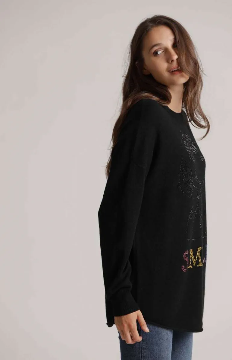 Pullover Snoopy Smile W/Crystals