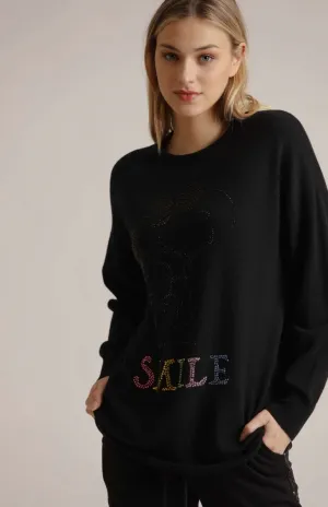 Pullover Snoopy Smile W/Crystals