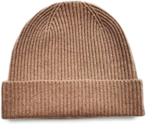Pure Cashmere Fisherman Ribbed Beanie Hat Skull Cap for Women Men Unisex in 3ply Yarns, Made by Prime Cashmere Yarns