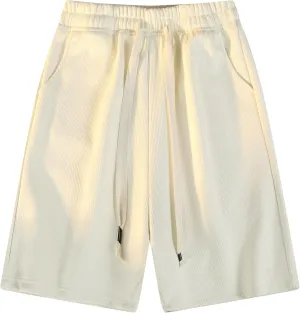 Pursky Men's Shorts Casual Elastic Waist Shorts Flat Front Short Athletic Pants with Pockets