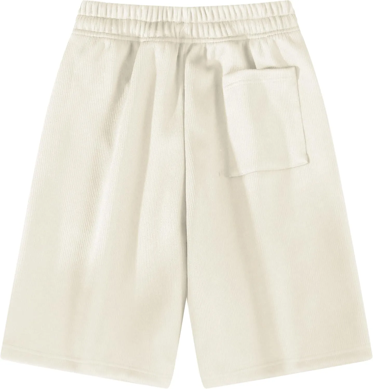 Pursky Men's Shorts Casual Elastic Waist Shorts Flat Front Short Athletic Pants with Pockets