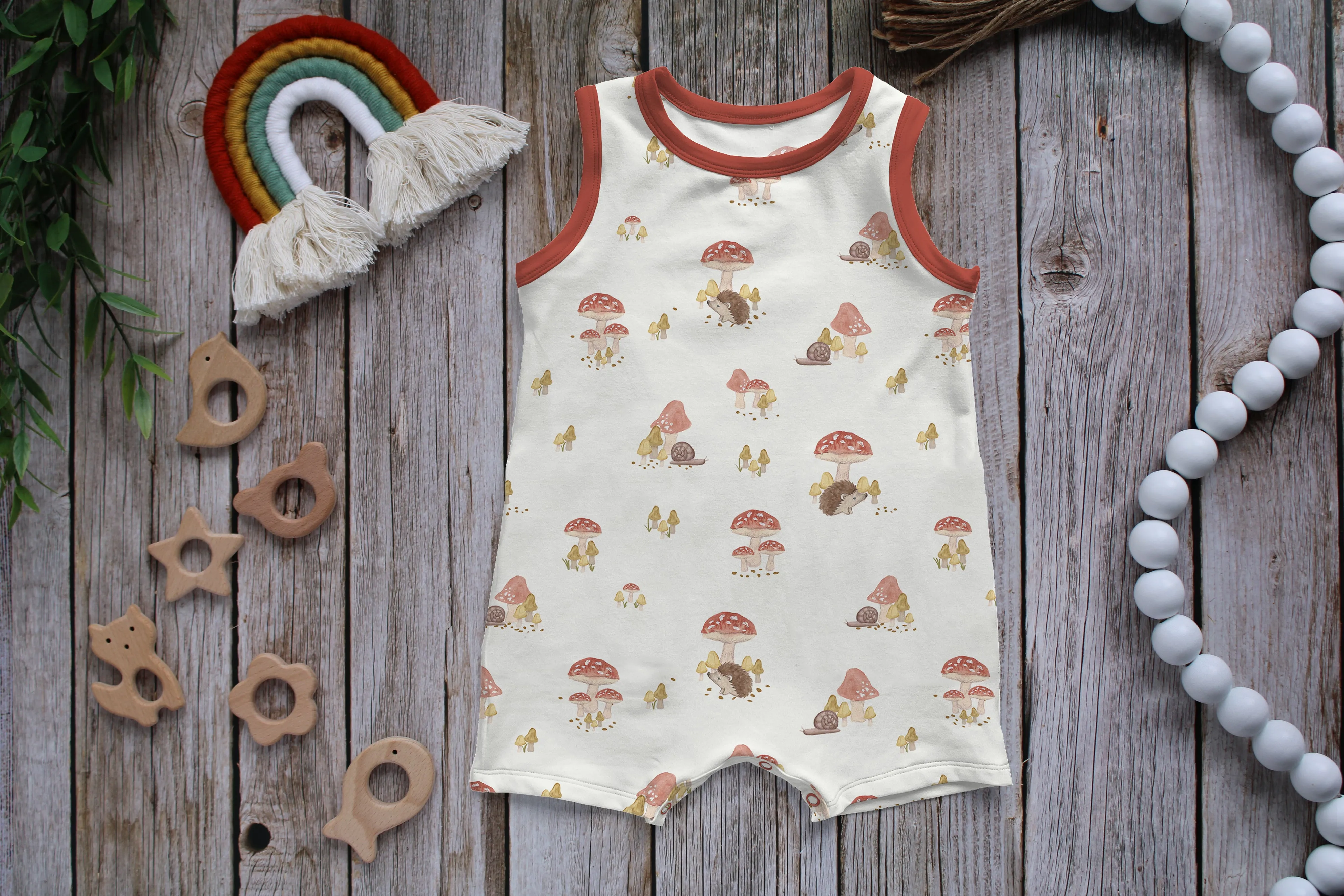 Rainbow Toys and Dark Wood Floor Digital Flatlay Background