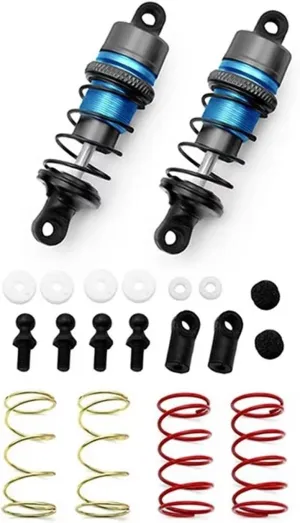 Rc Car Shock Absorber 1/10 1Pair 63mm of Metal Hydraulic Shock Absorbers Sky Blue RC Remote Control Car Flat for Racing Drift Parts Accessories Upgrade Replacement(Blue)
