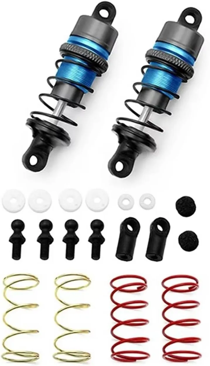 Rc Car Shock Absorber 1/10 1Pair 63mm of Metal Hydraulic Shock Absorbers Sky Blue RC Remote Control Car Flat for Racing Drift Parts Accessories Upgrade Replacement(Blue)