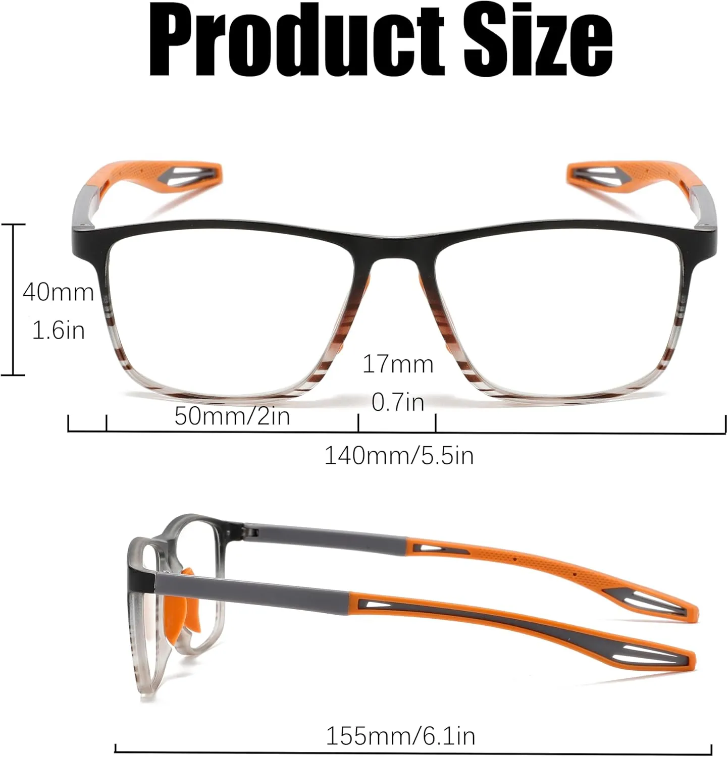 Reading Glasses Men 2 Pairs Sports Style Comfortable and Flexible Blue Light Blocking Readers for Men