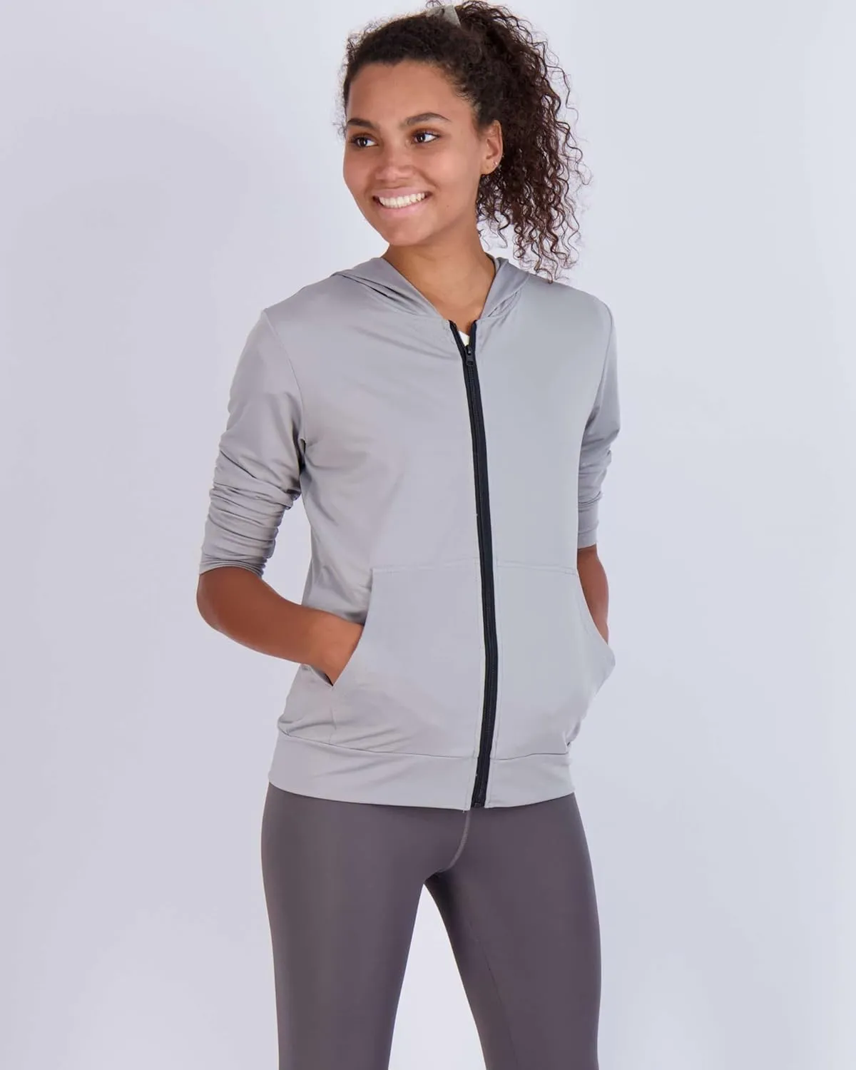 Real Essentials 3 Pack: Womens Dry-Fit Long Sleeve Quarter Zip & Full Zip Up Hoodie Workout Jacket (Available in Plus)