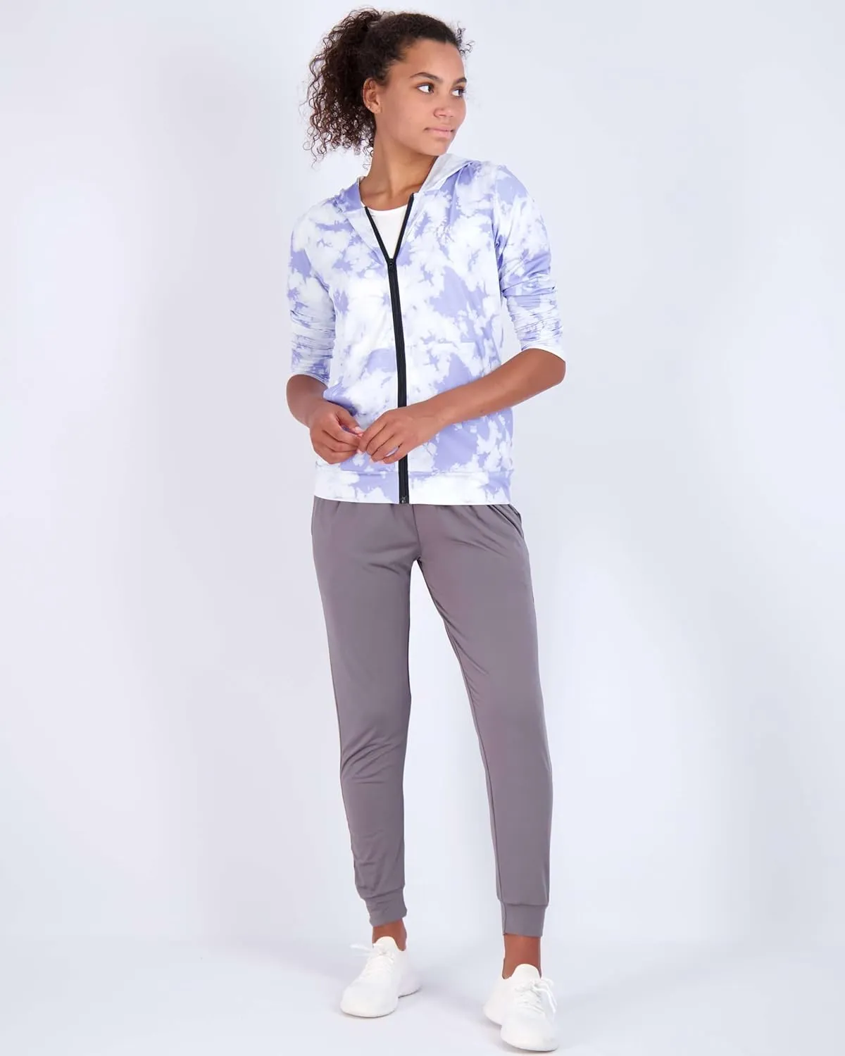 Real Essentials 3 Pack: Womens Dry-Fit Long Sleeve Quarter Zip & Full Zip Up Hoodie Workout Jacket (Available in Plus)