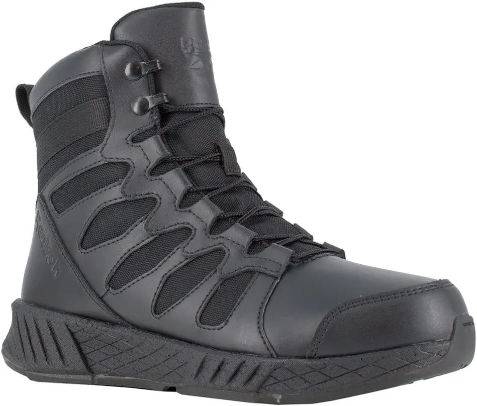 Reebok Men's Rb4355 Floatride Energy 6" Tactical Boot with Side Zipper Black Military