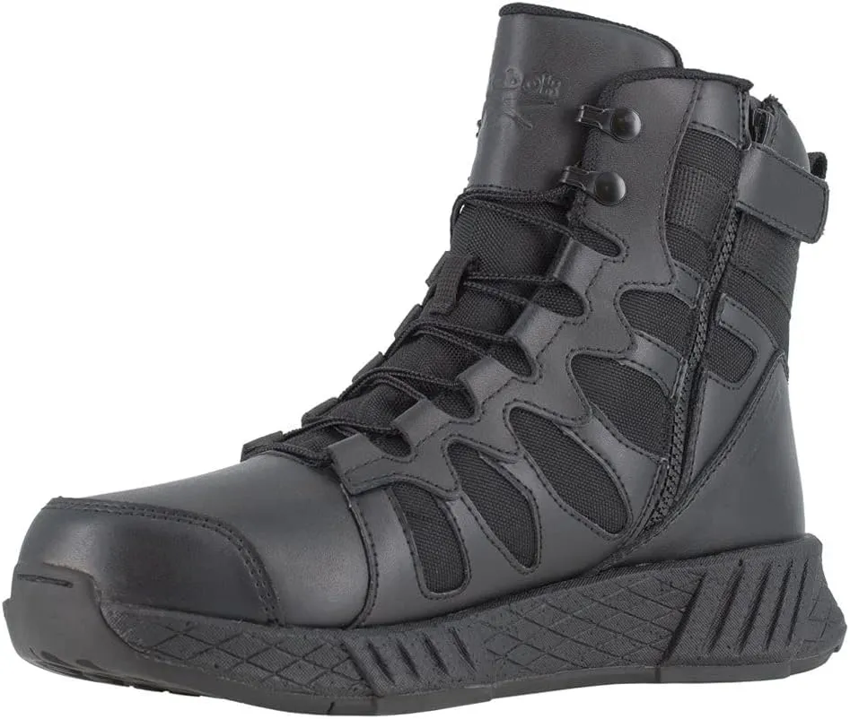Reebok Men's Rb4355 Floatride Energy 6" Tactical Boot with Side Zipper Black Military