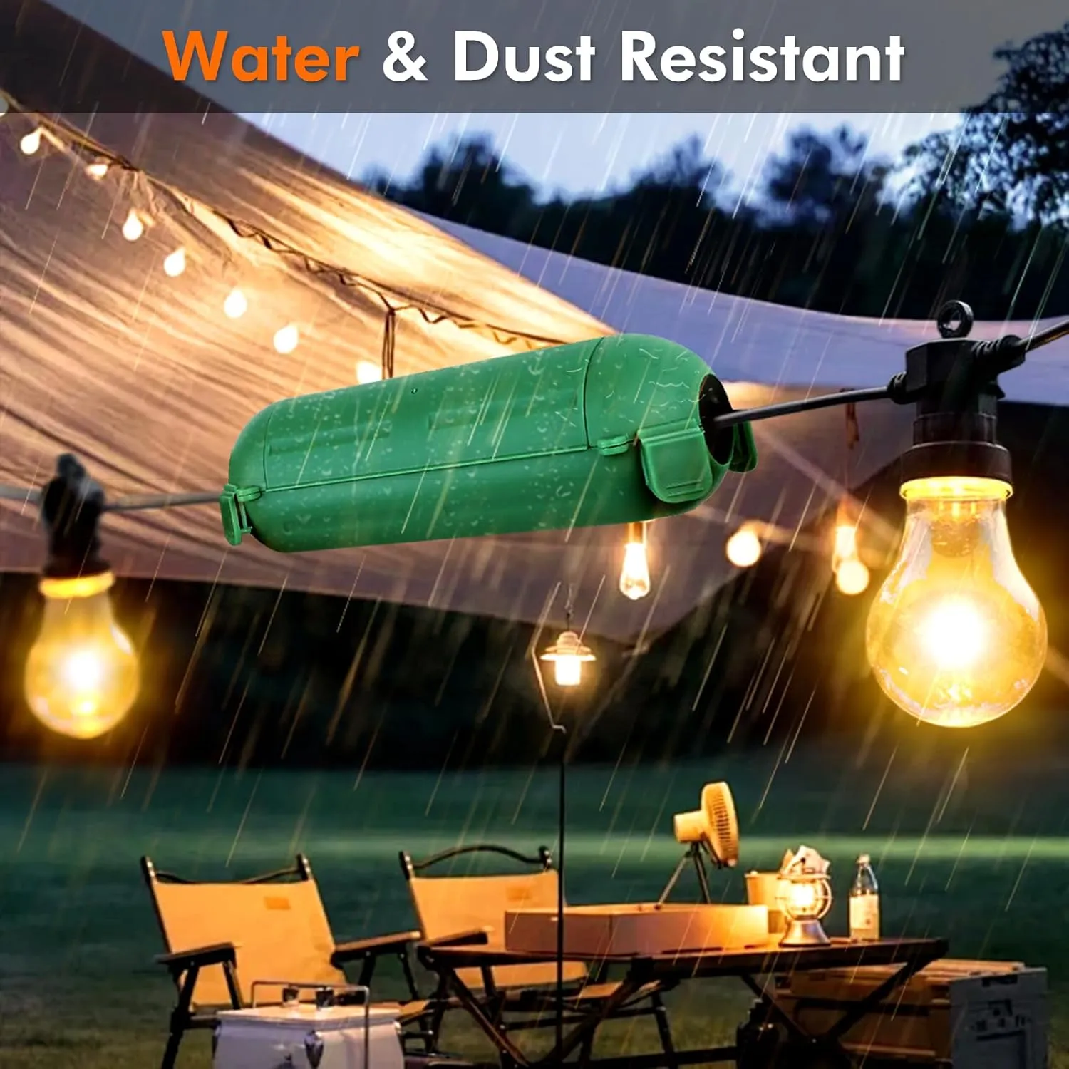 Restmo 4 Pack Compact Outdoor Extension Cord Cover, IP44 Waterproof Box and Safety Housing Case, Ideal to Protect Outdoor Plugs, Electrical Connections, Holiday Decoration Lights, Size Small, Green