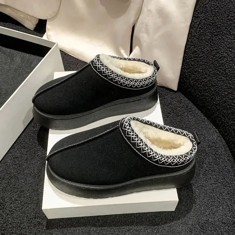 Retro Suede Leather Lazy Loafer Boots for Women