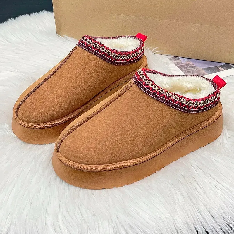 Retro Suede Leather Lazy Loafer Boots for Women