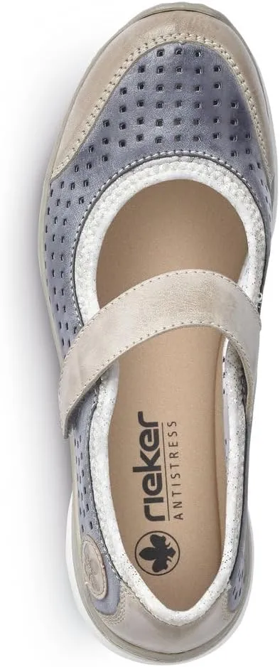 Rieker L32B5 Nikita Slip-On Women's Shoes - Lightweight Mary Janes with Adjustable Strap and Premium Cushioning Footbed - Comfort and Support for All-Day Wear