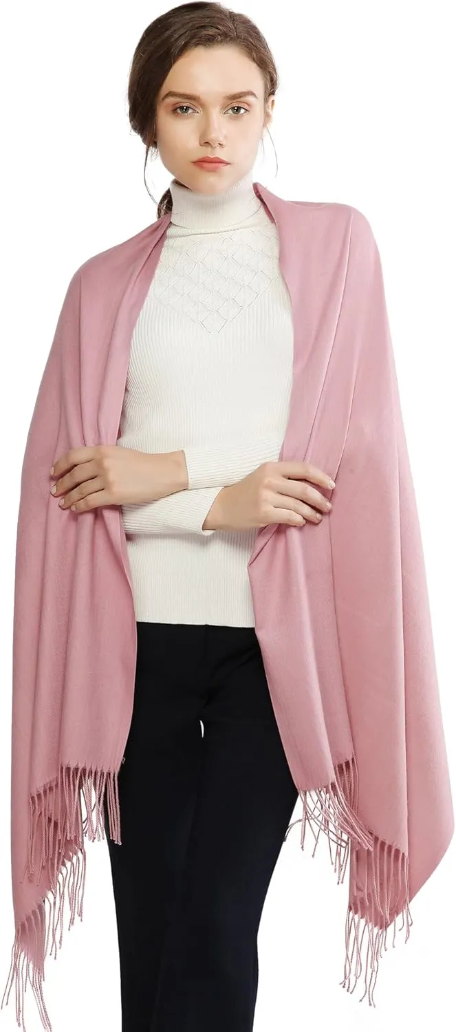 RIIQIICHY Women's Scarf Pashmina Shawls and Wraps for Evening Dress Bridesmaid Wedding Bridal Winter Warm Long Large Scarves