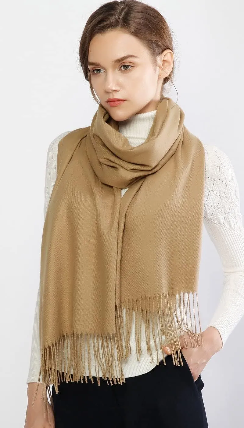 RIIQIICHY Women's Scarf Pashmina Shawls and Wraps for Evening Dress Bridesmaid Wedding Bridal Winter Warm Long Large Scarves