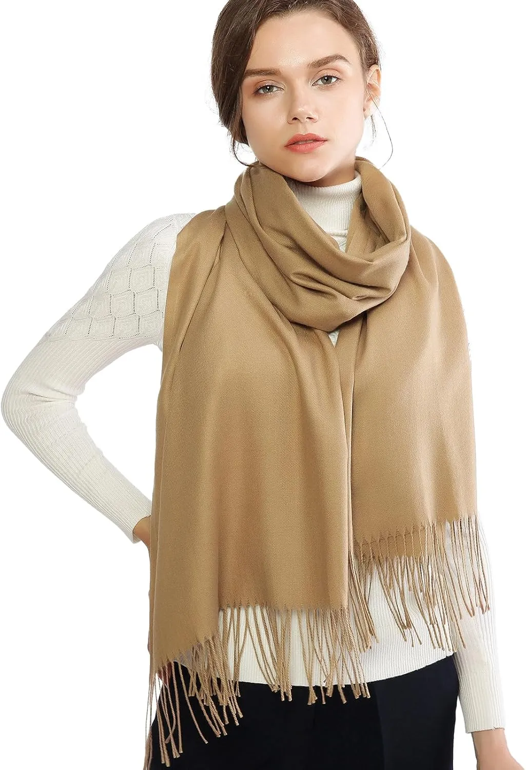 RIIQIICHY Women's Scarf Pashmina Shawls and Wraps for Evening Dress Bridesmaid Wedding Bridal Winter Warm Long Large Scarves