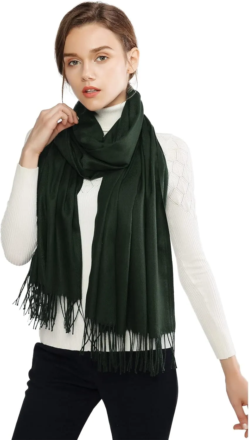 RIIQIICHY Women's Scarf Pashmina Shawls and Wraps for Evening Dress Bridesmaid Wedding Bridal Winter Warm Long Large Scarves