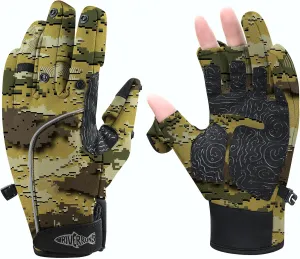 Riverruns Flexible Fishing Gloves Fleece Lining Windproof Ice Fishing Gloves Water-Repellent Touchscreen 3 Cut Fingers