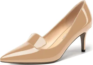 ROSERWISH Womens Patent Pointed Toe Fashion Party Slip On Office Stiletto High Heel Pumps Dress Shoes 2.5 Inch