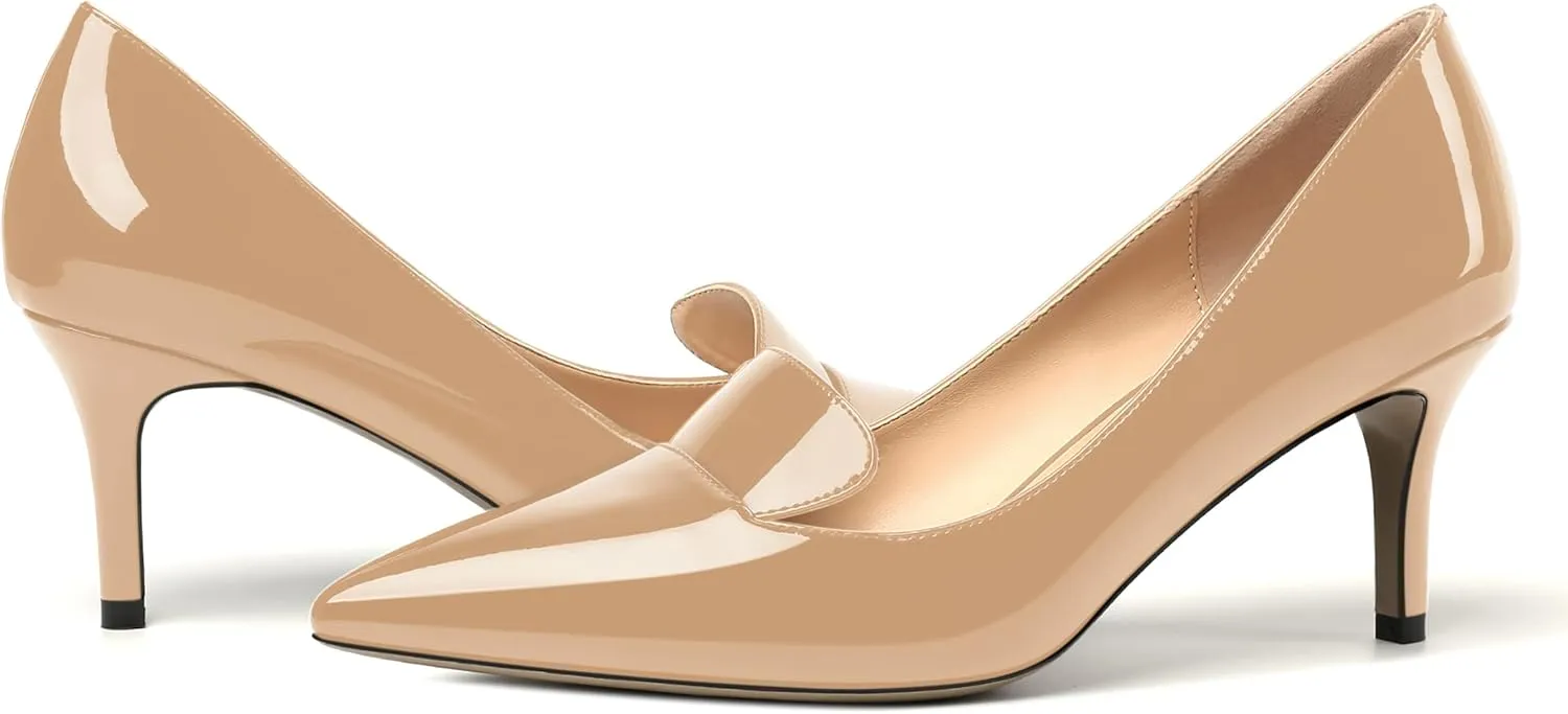 ROSERWISH Womens Patent Pointed Toe Fashion Party Slip On Office Stiletto High Heel Pumps Dress Shoes 2.5 Inch