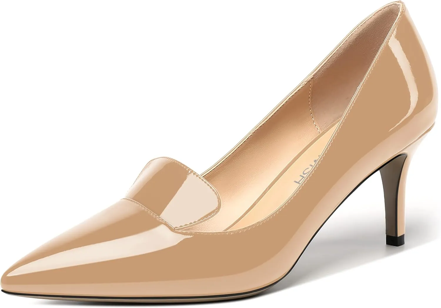 ROSERWISH Womens Patent Pointed Toe Fashion Party Slip On Office Stiletto High Heel Pumps Dress Shoes 2.5 Inch