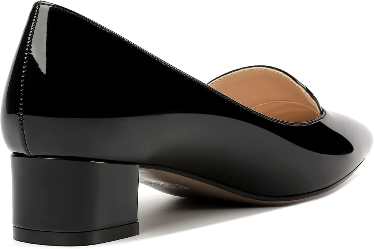 ROSERWISH Womens Slip On Patent Pointed Toe Casual Fashion Work Chunky Low Heel Pumps Shoes 1.5 Inch