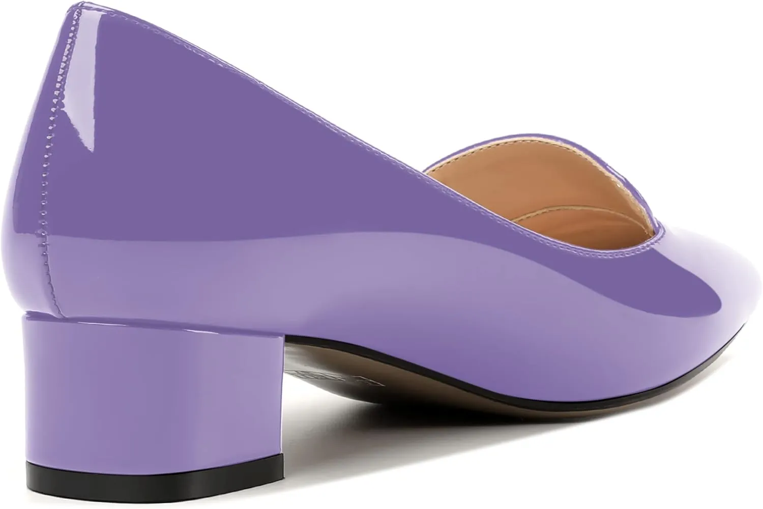 ROSERWISH Womens Slip On Patent Pointed Toe Casual Fashion Work Chunky Low Heel Pumps Shoes 1.5 Inch
