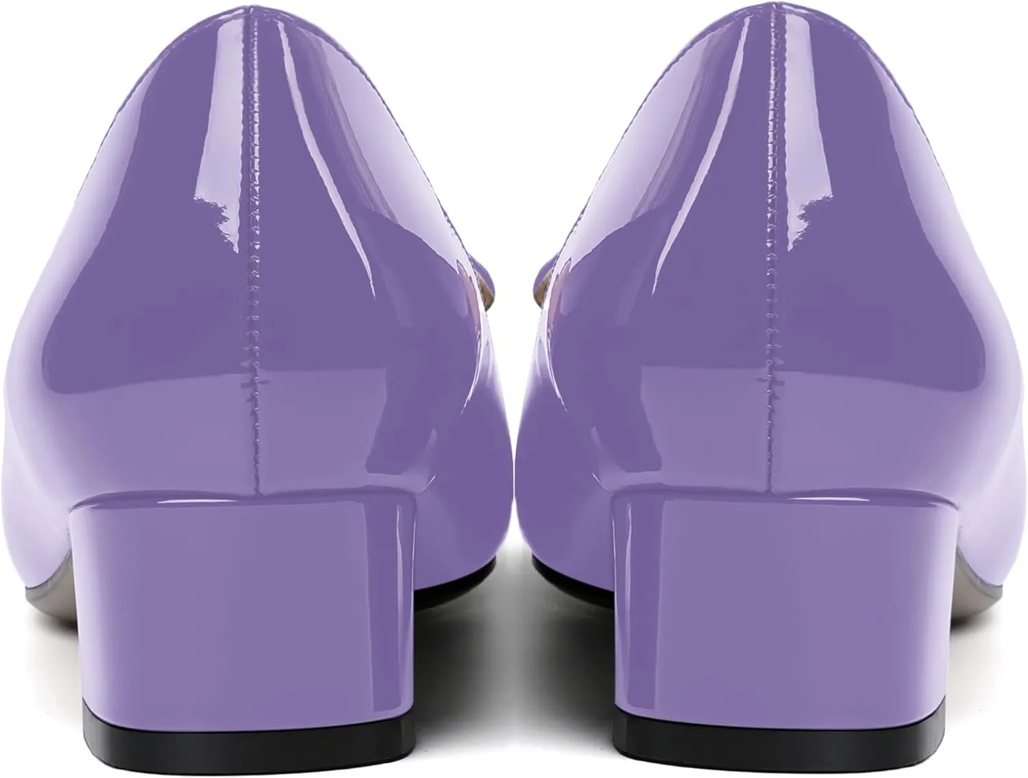 ROSERWISH Womens Slip On Patent Pointed Toe Casual Fashion Work Chunky Low Heel Pumps Shoes 1.5 Inch