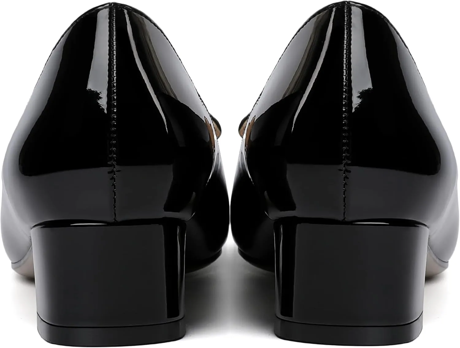 ROSERWISH Womens Slip On Patent Pointed Toe Casual Fashion Work Chunky Low Heel Pumps Shoes 1.5 Inch