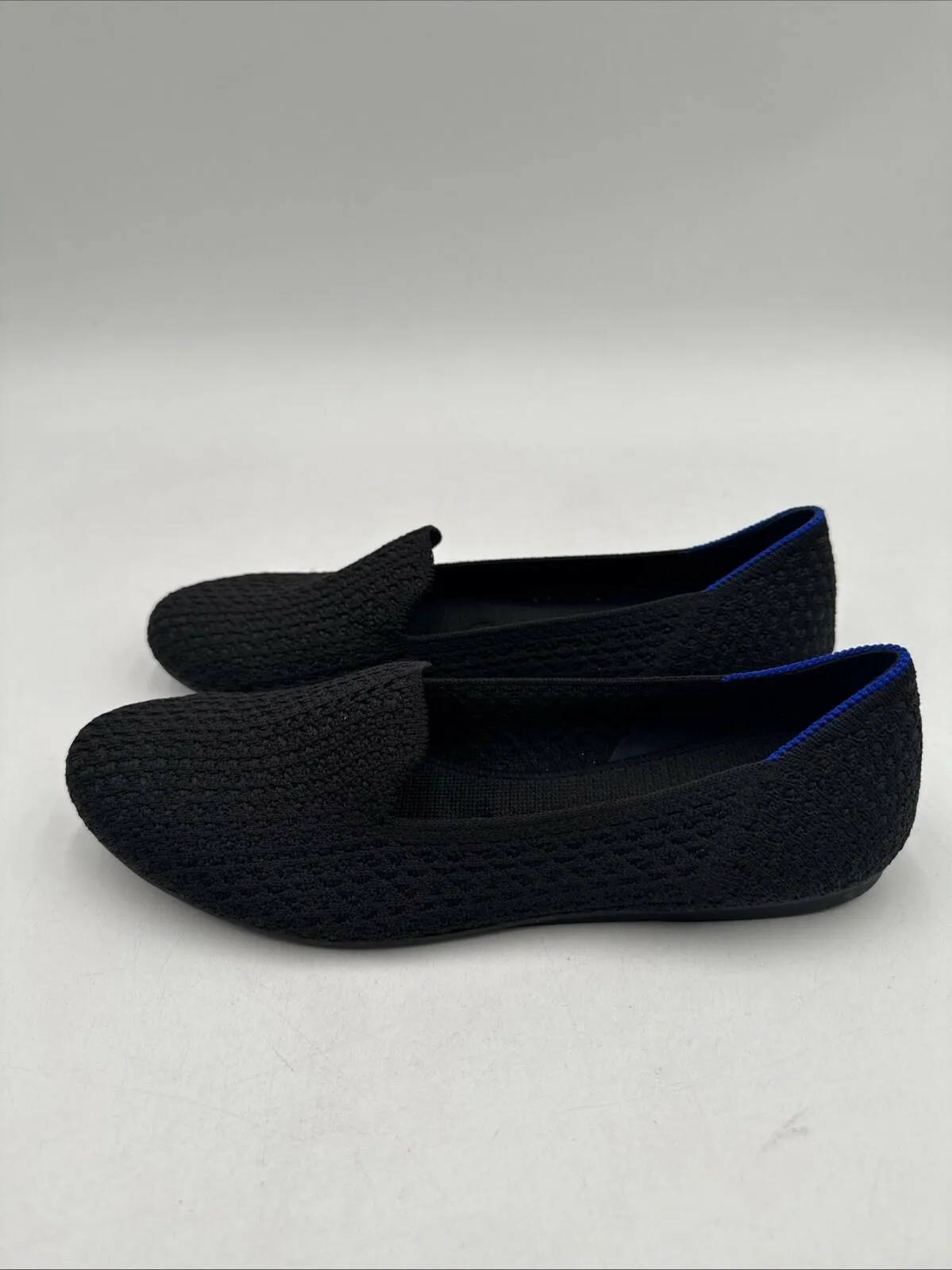Rothy's The Loafer Black Solid Knit Fabric Slip On Casual Flats Women’s Size 7 - Very Good