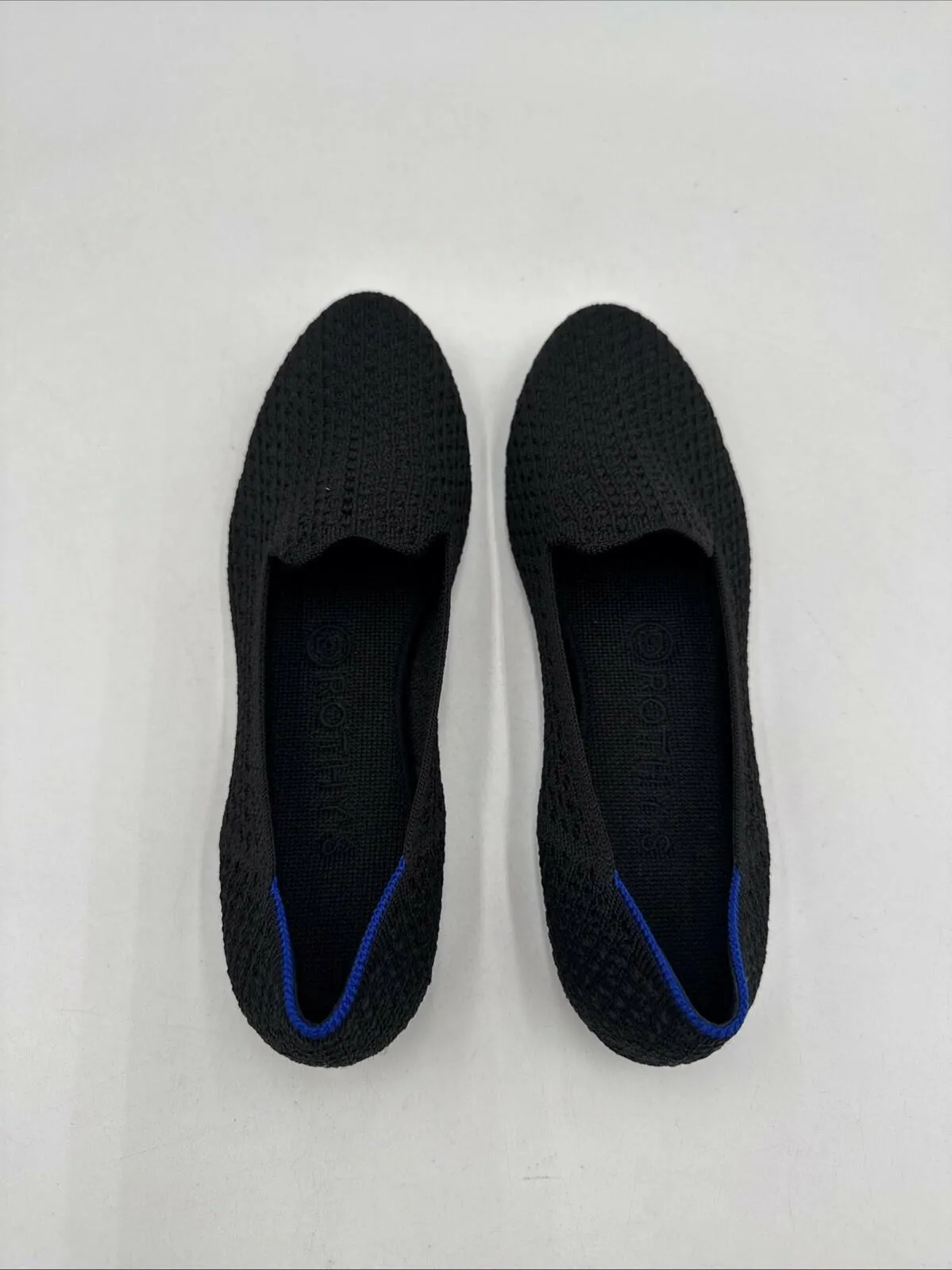Rothy's The Loafer Black Solid Knit Fabric Slip On Casual Flats Women’s Size 7 - Very Good