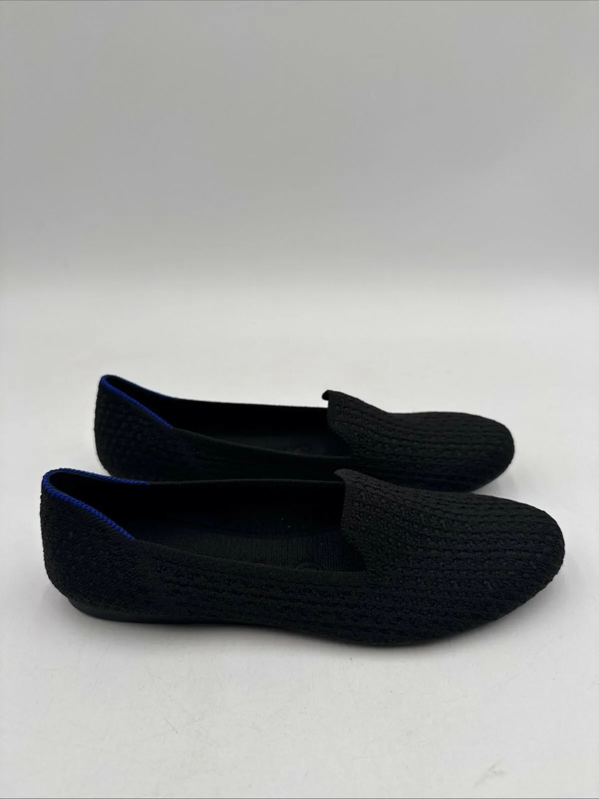 Rothy's The Loafer Black Solid Knit Fabric Slip On Casual Flats Women’s Size 7 - Very Good