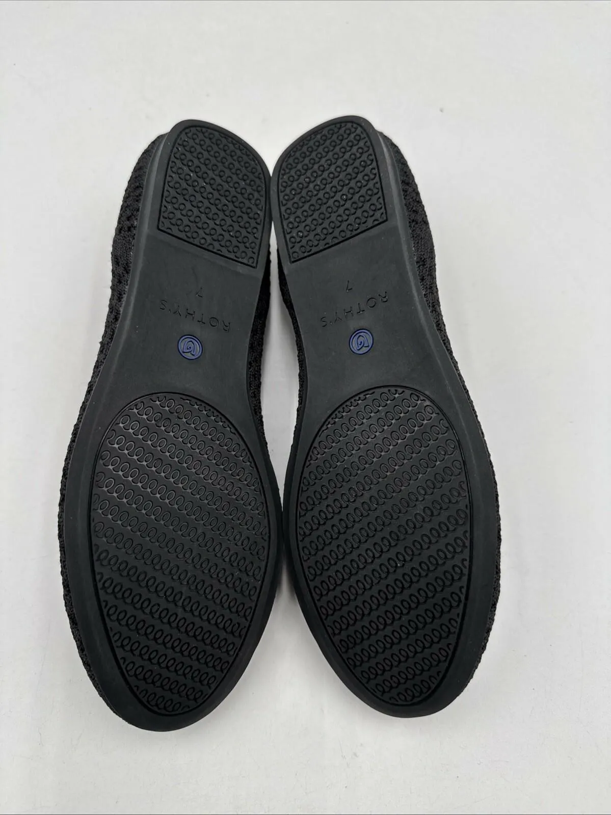 Rothy's The Loafer Black Solid Knit Fabric Slip On Casual Flats Women’s Size 7 - Very Good