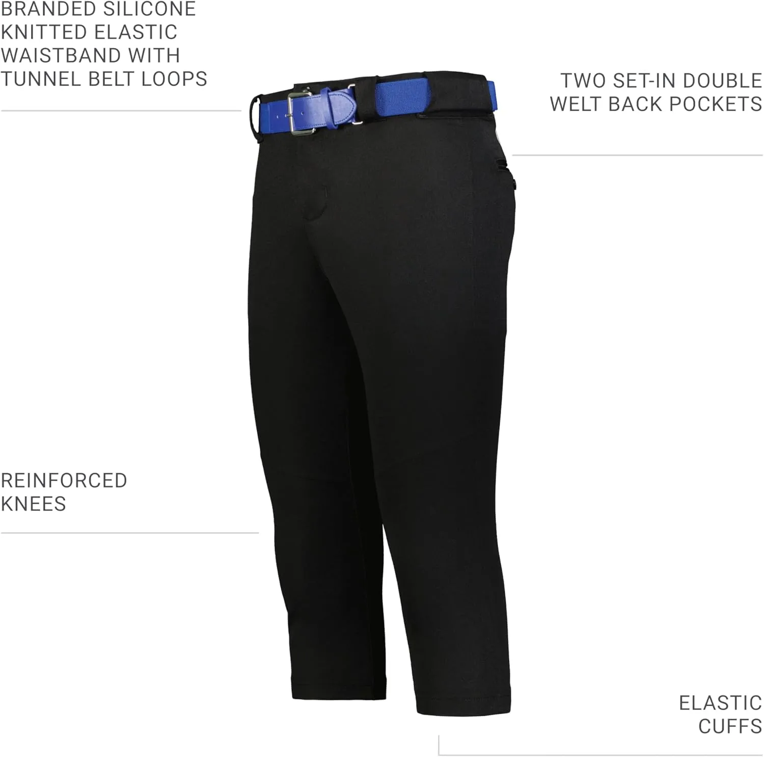 Russell Athletic Women's on Deck Softball Knicker-Stylish Beltloop Pants with Pockets for Ultimate Comfort