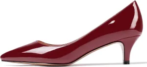 SAMMITOP Women's Pointed Toe Pumps Classic Kitten Heel Shoes Slip On Office Business Shoes