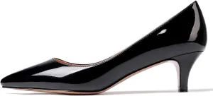 SAMMITOP Women's Pointed Toe Pumps Classic Kitten Heel Shoes Slip On Office Business Shoes
