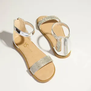 Sandal in Silver Crystal