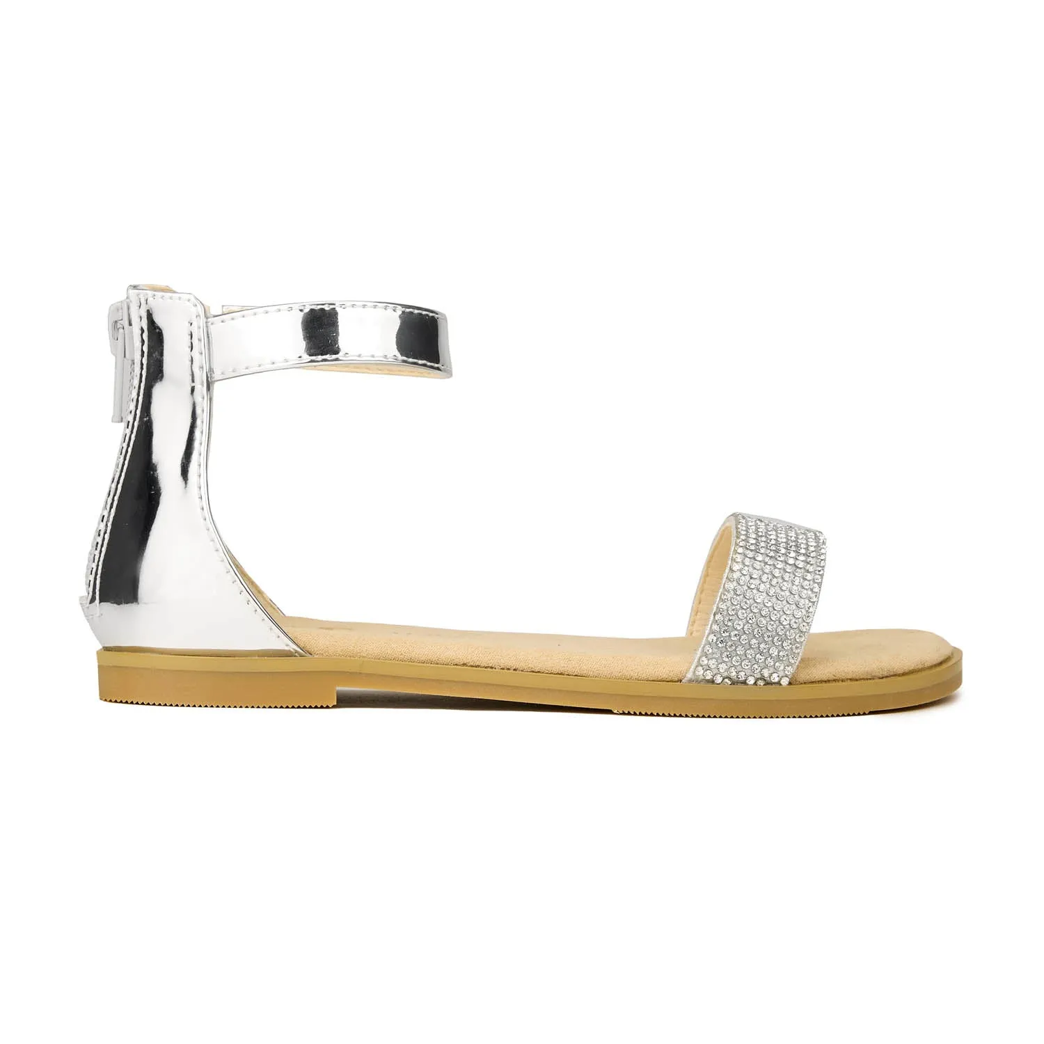 Sandal in Silver Crystal