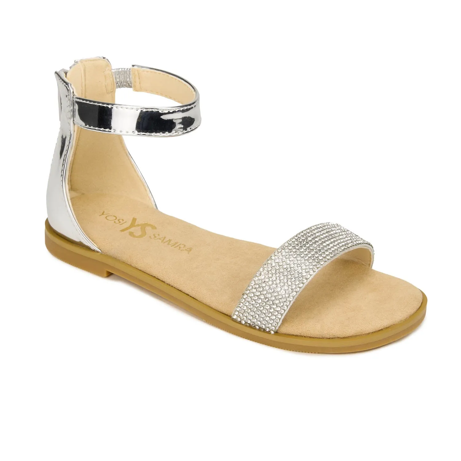 Sandal in Silver Crystal