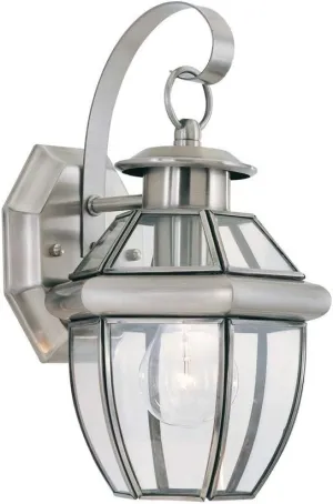 Sea Gull Lighting 8037-965 Lancaster Outdoor Wall Lantern Outside Fixture, One - Light, Antique Brushed Nickel