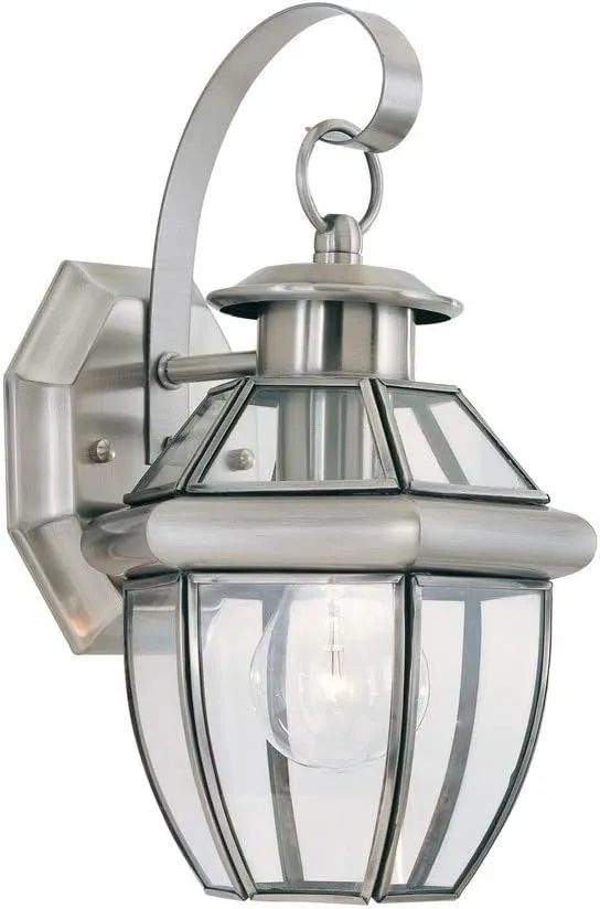 Sea Gull Lighting 8037-965 Lancaster Outdoor Wall Lantern Outside Fixture, One - Light, Antique Brushed Nickel