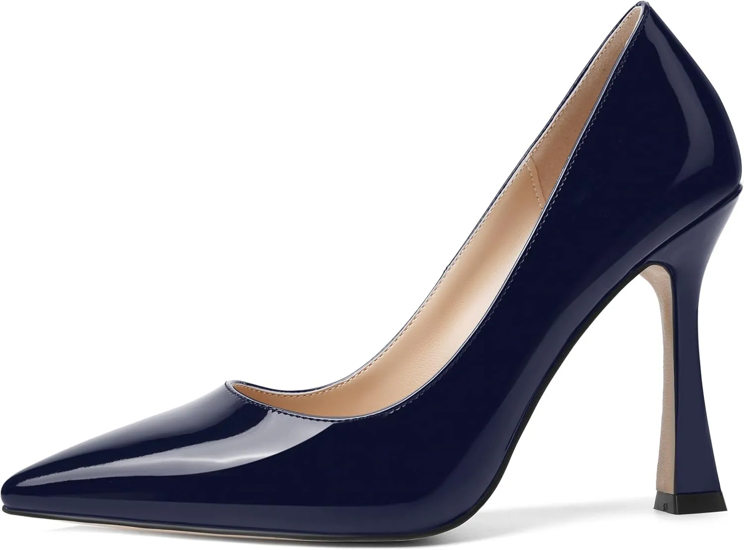 SHOWFOREST Womens Pointed Toe Slip On Sexy Evening Patent Stiletto High Heel Pumps Shoes 4 Inch