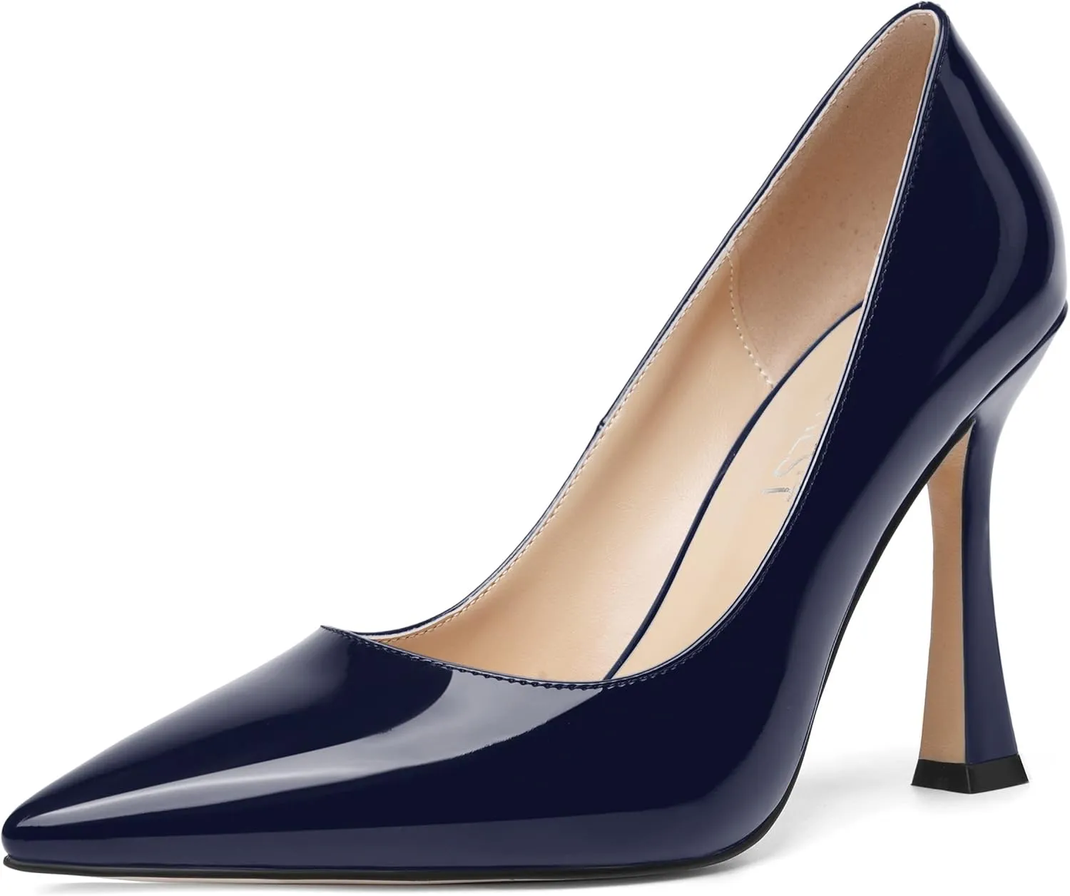 SHOWFOREST Womens Pointed Toe Slip On Sexy Evening Patent Stiletto High Heel Pumps Shoes 4 Inch