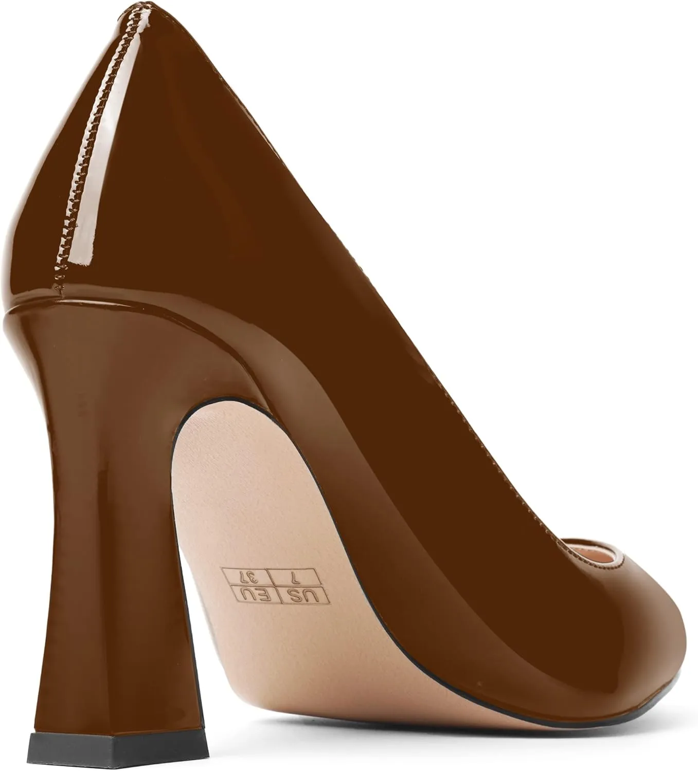 SHOWFOREST Womens Sexy Wedding Pointed Toe Slip On Patent Spool High Heel Pumps Shoes 3.3 Inch