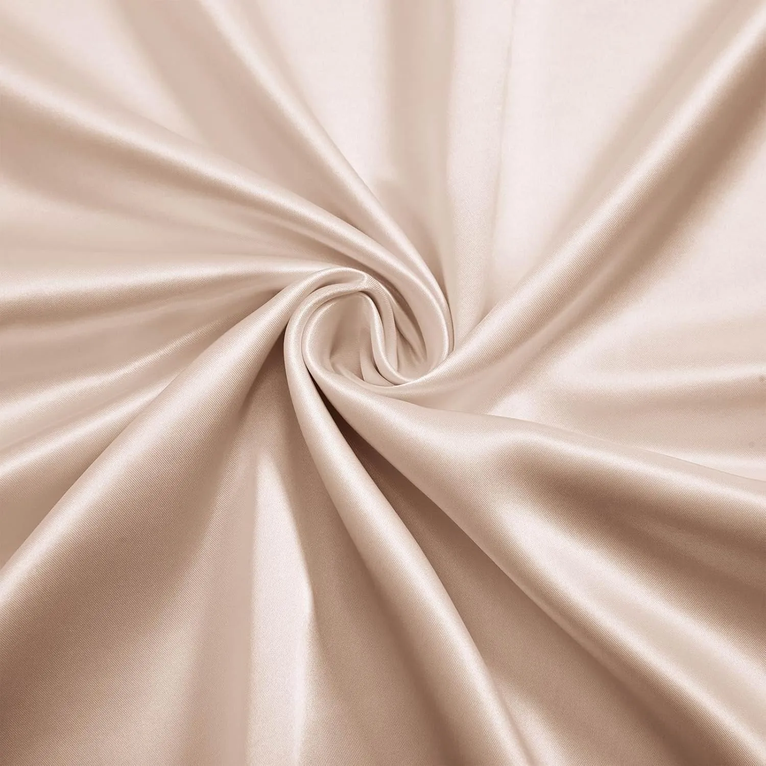 Silk Like Satin Bed Sheets, 6-Piece Beige California King Size Satin Sheets for Hair and Skin, Luxury Silky Bedding Set with Deep Pocket for Mattress (California King, Beige)