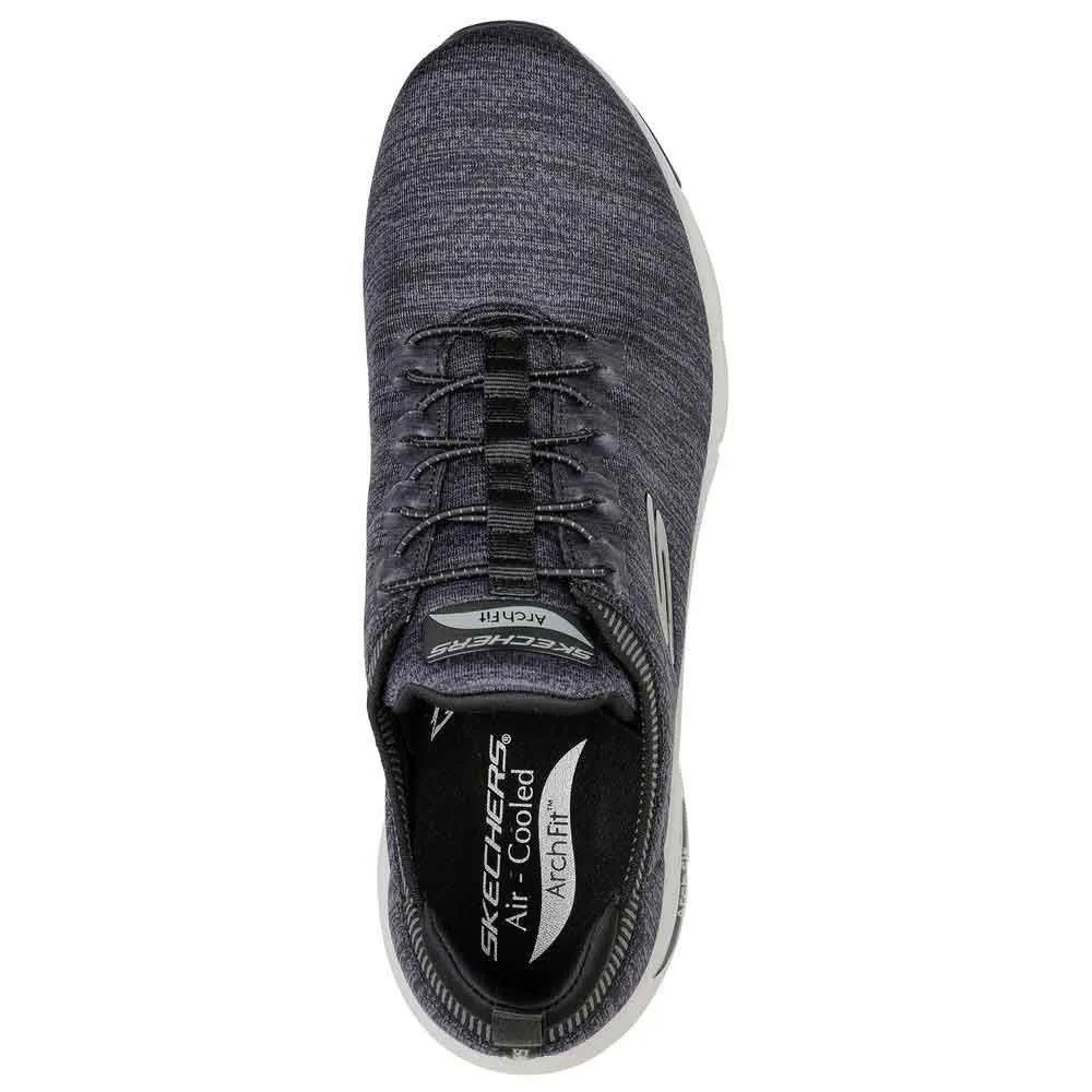 Skechers Mens Arch Fit Waveport Black/Grey Slip On Shoes 232301/BKGY