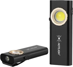 Slim Magnetic Work Light - 1000 Lumens LED Work Light Rechargeable with Two Magnetic Bases Design, Flat Flashlight for Car Repairing/Camping/Emergency