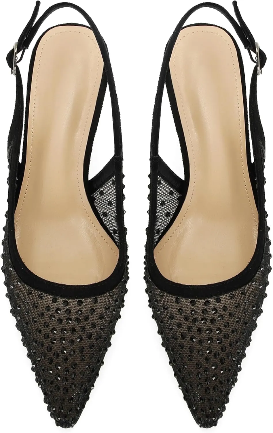 Slingback Pumps for Women Pointed Toe Heels Slip on Kitten Heels Sandals Dress Party Wedding